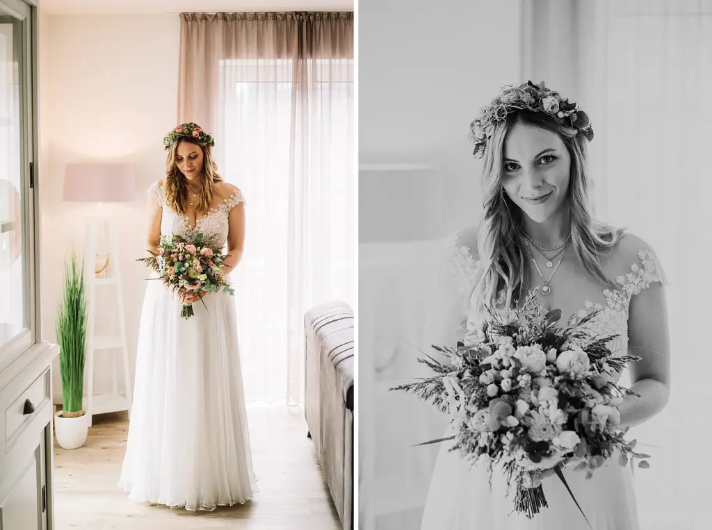 Hochzeitsfotograf Langeoog – Brautportrait vor der Hochzeit auf Langeoog