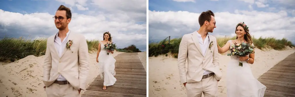 Hochzeitsfotograf Langeoog – First Look des Brautpaares auf der Insel Langeoog