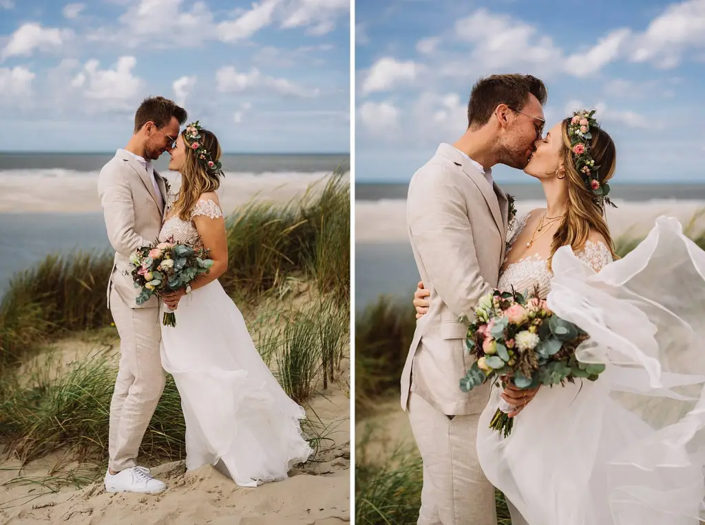 Hochzeitsfotograf Langeoog – Brautpaarshooting in den Dünen
