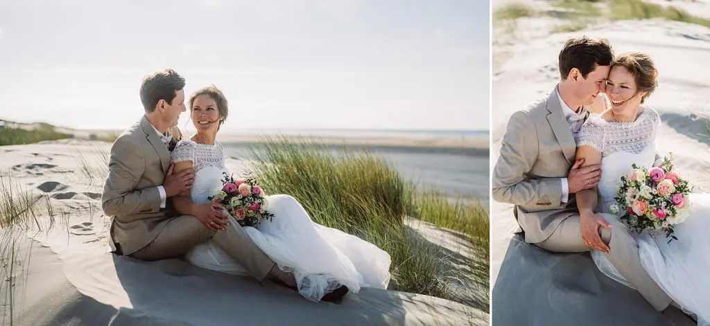Brautpaar am Strand der Insel Juist