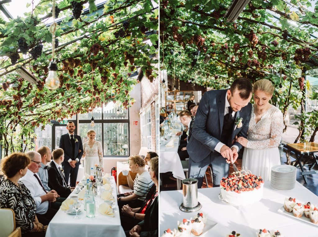 Brautpaar im Schlossparkcafe Lütetsburg – authentische Hochzeitsfotos