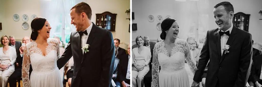 Hochzeitsfotograf Norderney – Glückliches Brautpaar in der Hochtiedsstuv