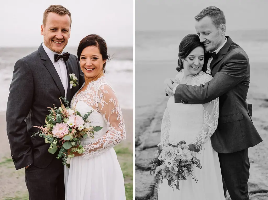 Hochzeitsfotograf Norderney – Brautpaar am Strand nach der Trauung