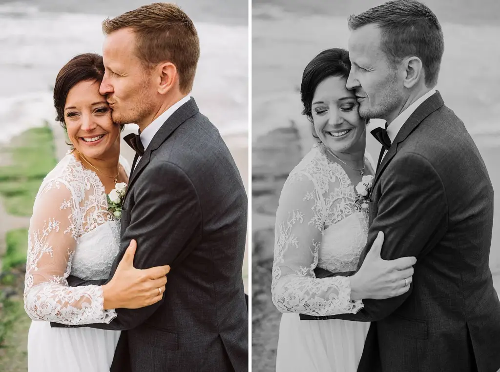 Hochzeitsfotograf Norderney – Liebevolle Umarmung beim Strandshooting