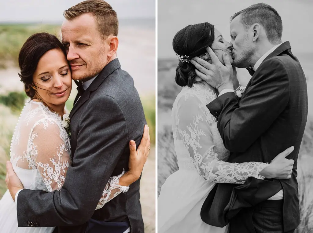 Hochzeitsfotograf Norderney – Zärtliche Umarmung nach der Trauung