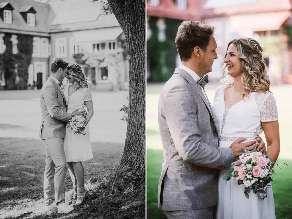 Hochzeitsfotograf Burg Berum – Paar im Abendlicht