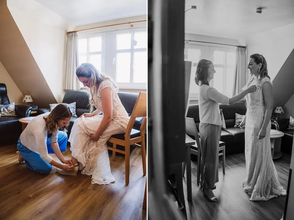 Braut mit ihrer Trauzeugin auf Juist