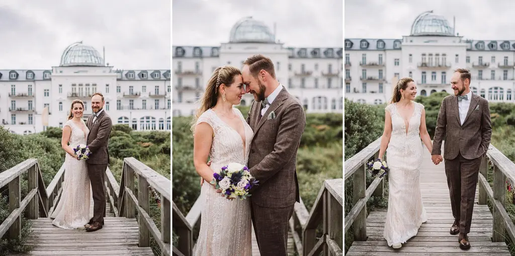 Braut und Bräutigam vor dem Atlantic Hotel Juist