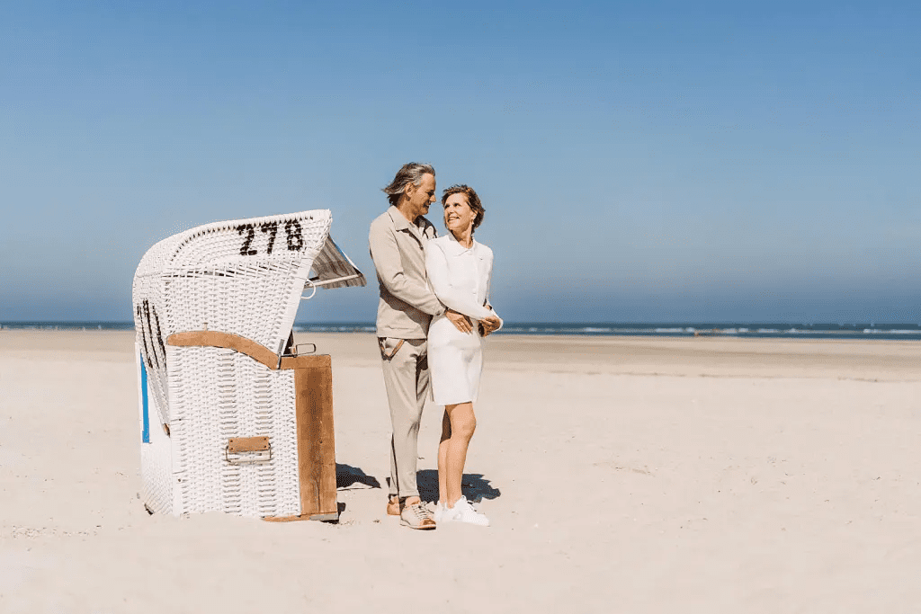 Hochzeitsfoto am Strand Spiekeroog