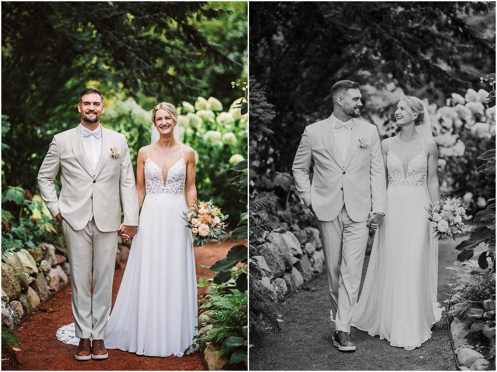 Brautpaar beim Hochzeitsshooting im Schlossgarten Oldenburg – natürliche Hochzeitsreportage