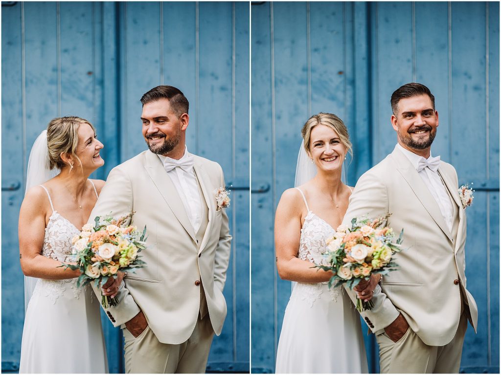 Brautpaar bei den Hochzeitsfotos im Schlossgarten Oldenburg